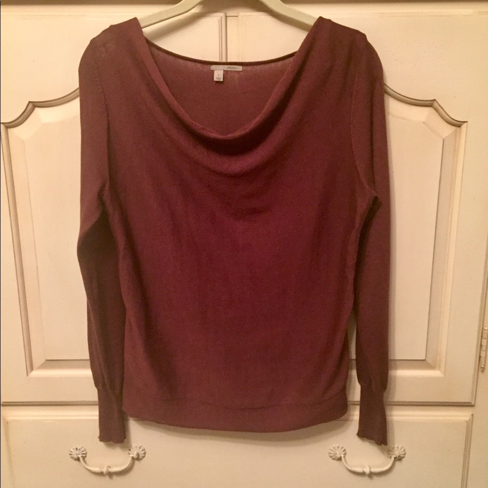 Halogen Burgundy Cowl Neck Sweater